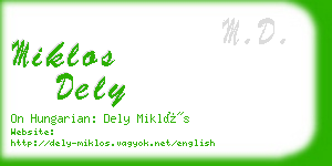 miklos dely business card